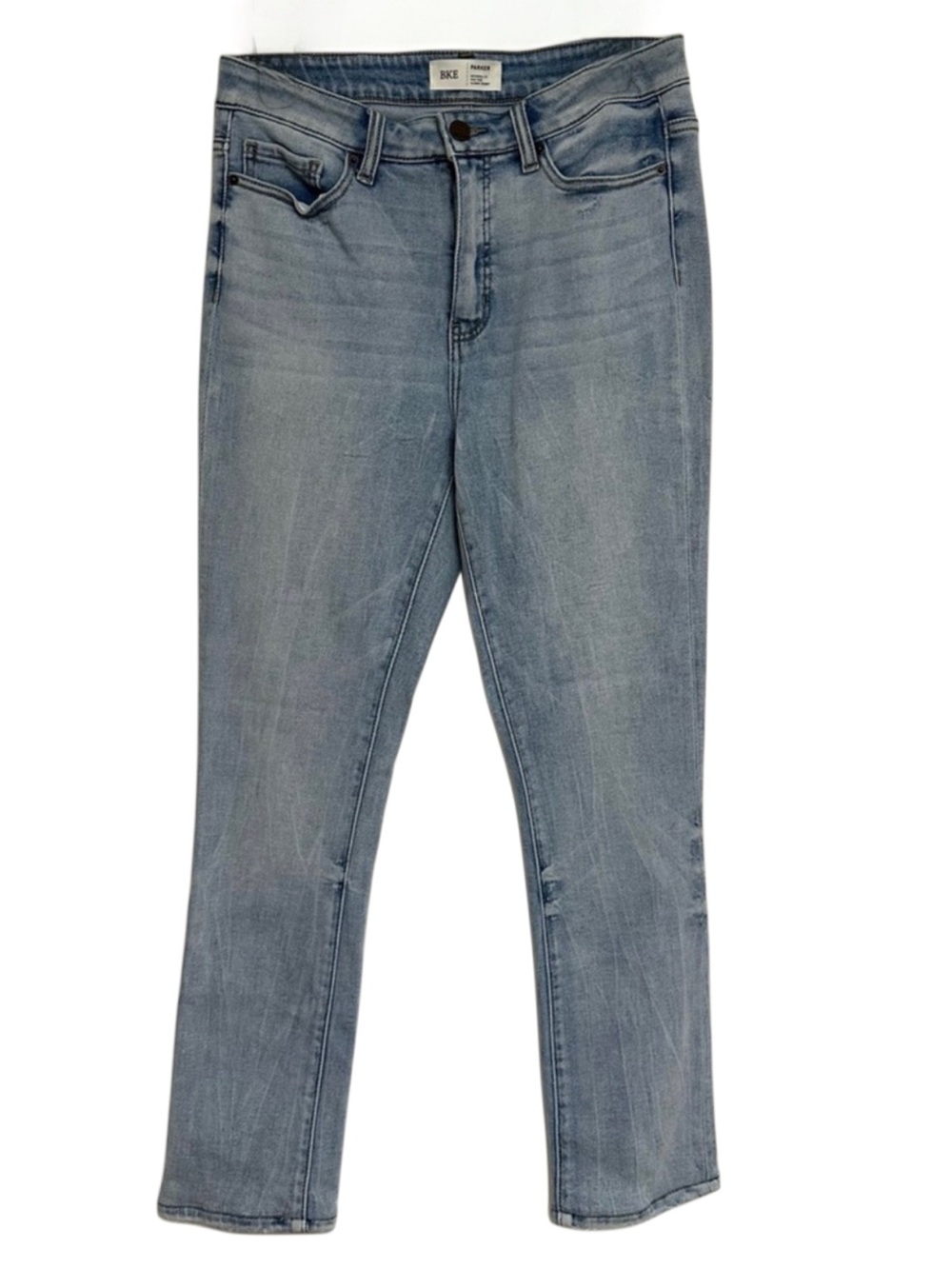 BKE Parker High Rise Skinny Jeans 27x30 Light Wash Raw Hem Distressed